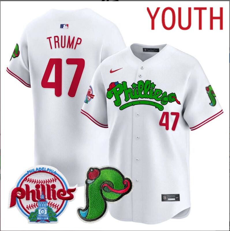 Youth  Philadelphia Phillies #47 Trump white Limited 2024 MLB Nike jersey->indianapolis colts->NFL Jersey